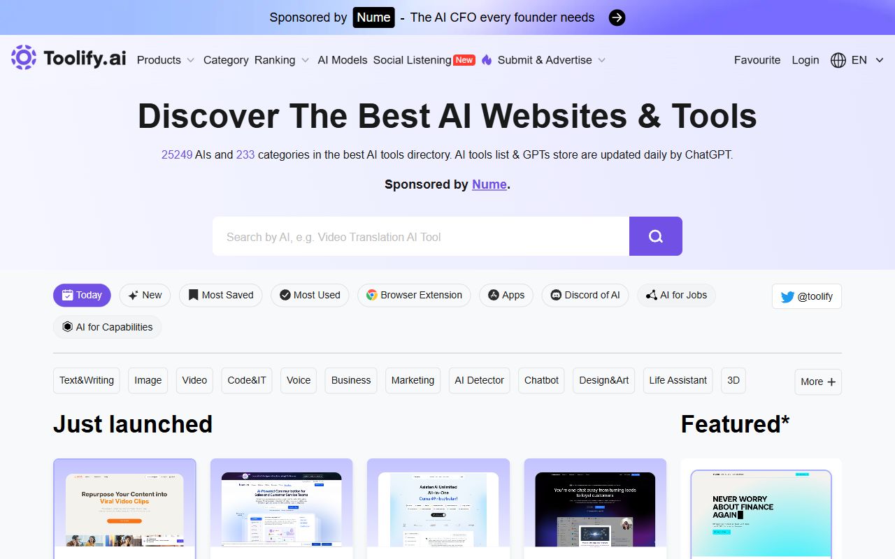 Best AI Tools Directory & AI Tools List - Toolify
